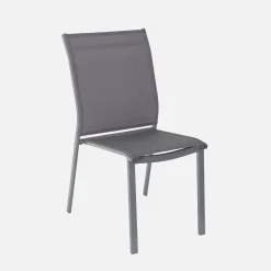 Acacia wood and aluminium garden table + 8 chairs