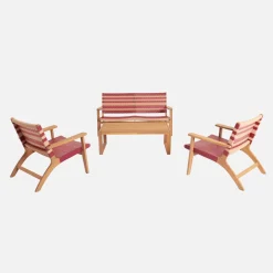 Acacia wood and resin garden set for 4 people