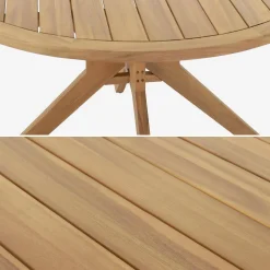Acacia wood garden table for 6 persons