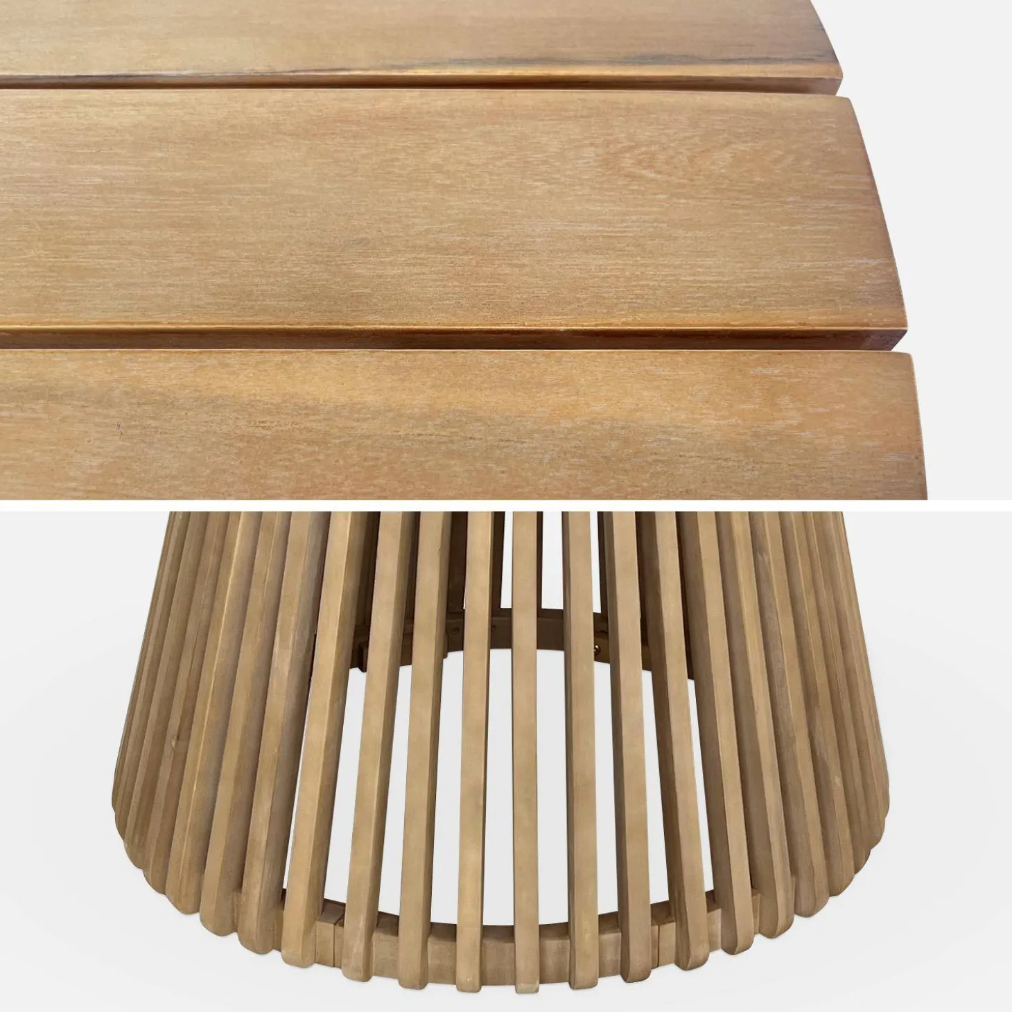 Acacia Wood Indoor/Outdoor Table + 4 Seats