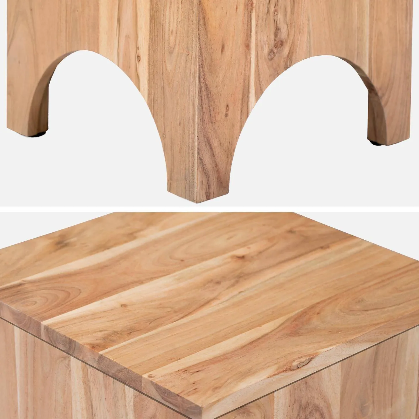 Acacia wood side table, bedside table