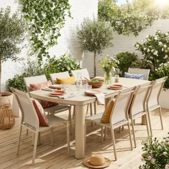 Aluminium garden table + 8 chairs