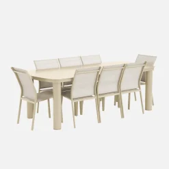 Aluminium garden table + 8 chairs