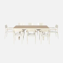 Aluminium garden table 220cm + 8 chairs