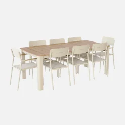 Aluminum garden table 201cm seats 8