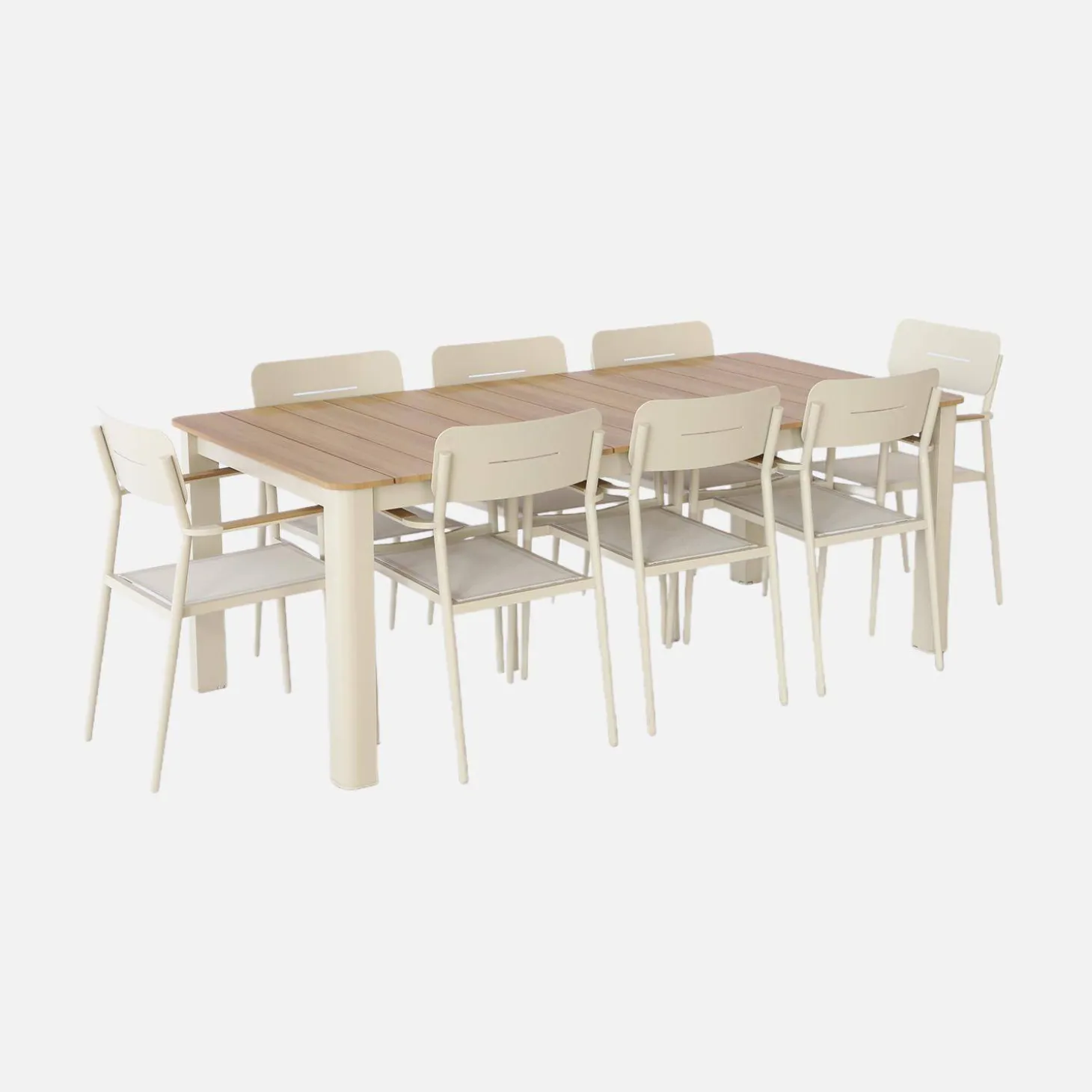 Aluminum garden table 201cm seats 8