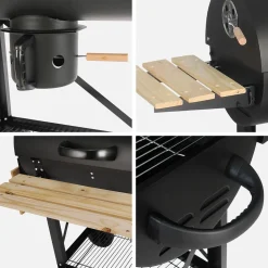 American-style charcoal smoker barbecue