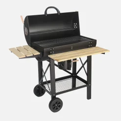 American-style charcoal smoker barbecue