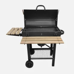 American-style charcoal smoker barbecue