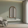 Arched wall mirror pine wood