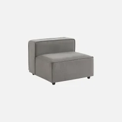 Armchair with water-repellent fabric seat, module for modular sofa