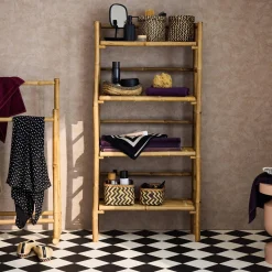 Bamboo shelf 4 levels W66 x D29cm x H135.5cm