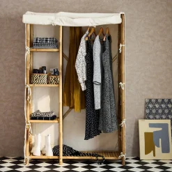 Bamboo wardrobe, 3 shelves