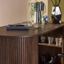 Bar table, high kitchen table with wooden decor and storage