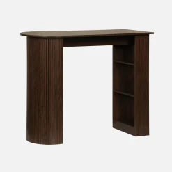 Bar table, high kitchen table with wooden decor and storage