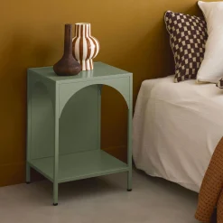 Bedside table, industrial-style, steel