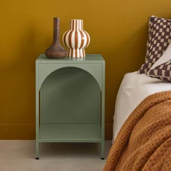 Bedside table, industrial-style, steel