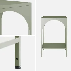 Bedside table, industrial-style, steel