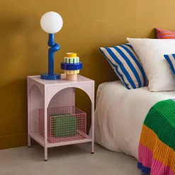 Bedside table, industrial-style, steel