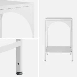Bedside table, industrial-style, steel