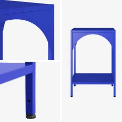 Bedside table, industrial-style, steel