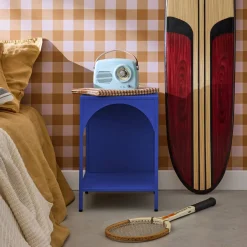 Bedside table, industrial-style, steel