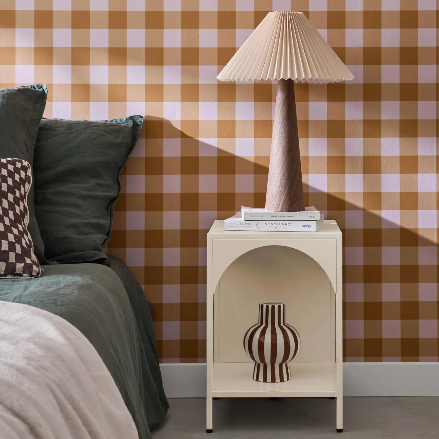 Bedside table, industrial-style, steel