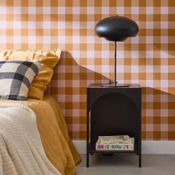 Bedside table, industrial-style, steel