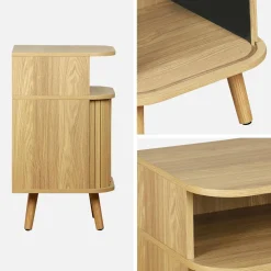 Bedside table with sliding doors and 1 niche