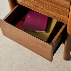 Bedside table wood decor 2 drawers