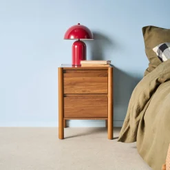 Bedside table wood decor 2 drawers