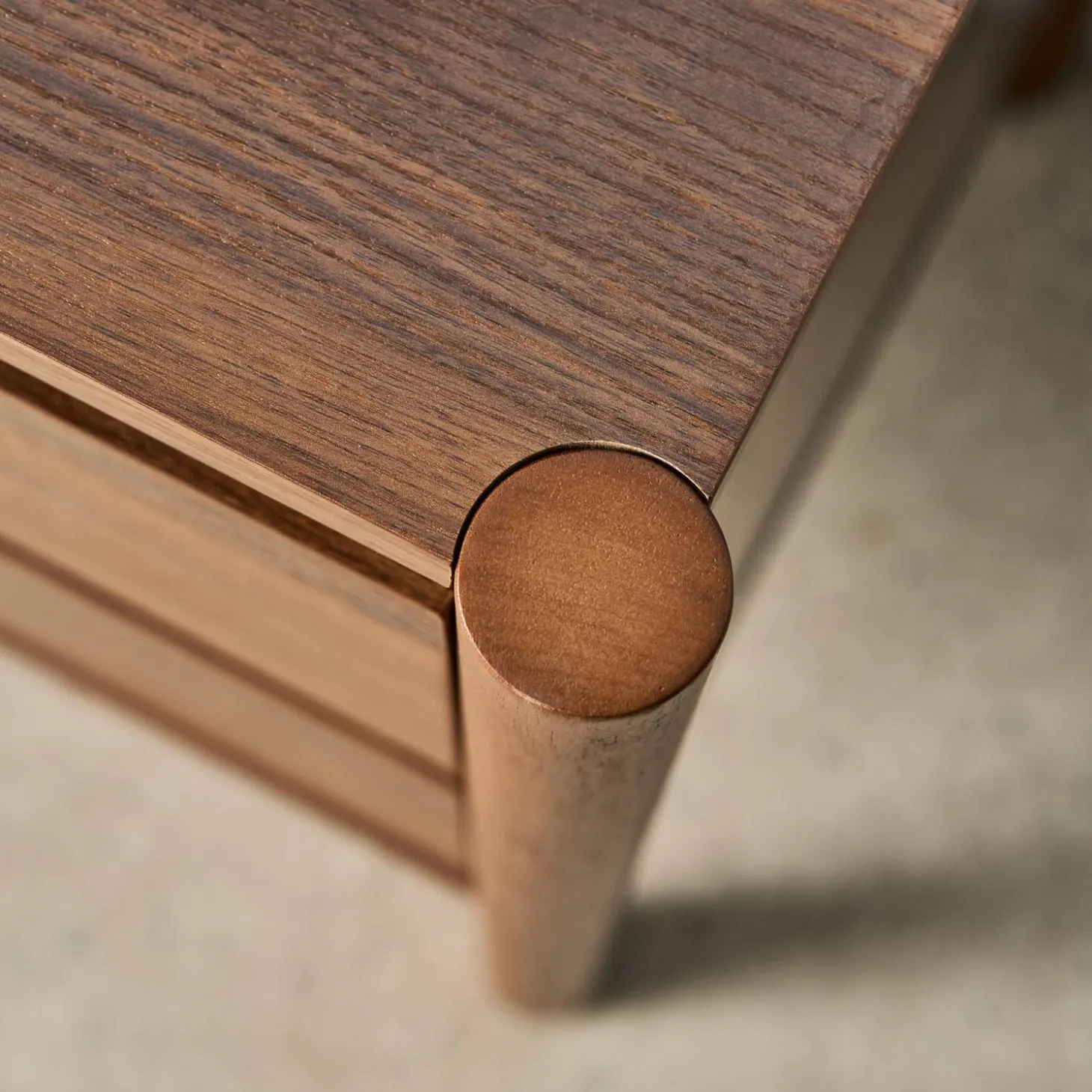 Bedside table wood decor 2 drawers