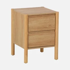 Bedside table wood decor 2 drawers