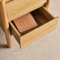 Bedside table wood decor 2 drawers