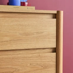 Bedside table wood decor 2 drawers