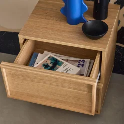 Bedside table wood effect 2 drawers