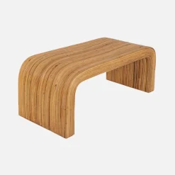 Bench, end of bed in natural rattan, 100cm