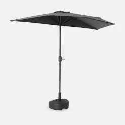 Black semi-circular half parasol base