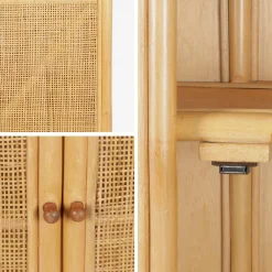 Bohemian children's wardrobe in natural rattan and cane