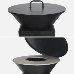 Brazier barbecue Ø81.5cm with cooking grate, storage space, lid and utensils