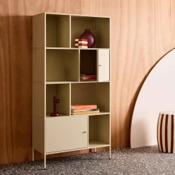 Buffet, industrial metal storage unit with 8 compartments