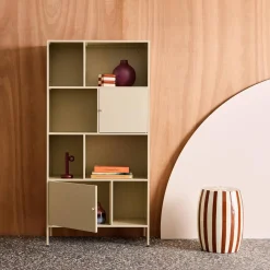 Buffet, industrial metal storage unit with 8 compartments