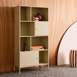 Buffet, industrial metal storage unit with 8 compartments