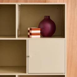 Buffet, industrial metal storage unit with 8 compartments