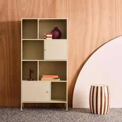 Buffet, industrial metal storage unit with 8 compartments