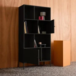 Buffet, industrial metal storage unit with 8 compartments