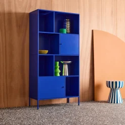 Buffet, industrial metal storage unit with 8 compartments