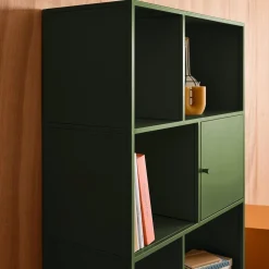 Buffet, industrial metal storage unit with 8 compartments