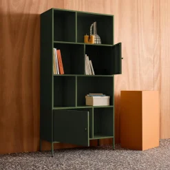 Buffet, industrial metal storage unit with 8 compartments