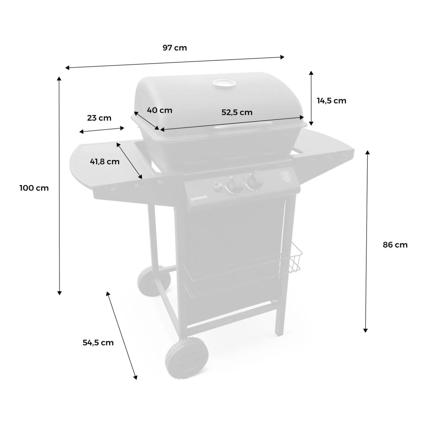 2-burner gas barbecue
